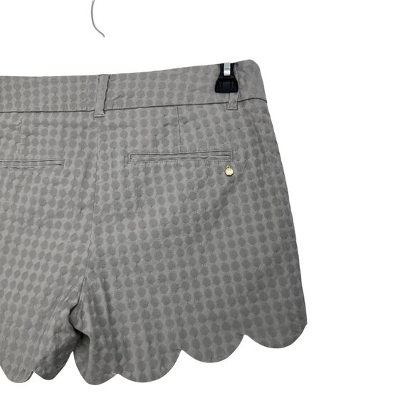 Crown & Ivy Shelvy Women Scalloped Hem Gray Polka Dot Chino Shorts Size 4 - Picture 10 of 11